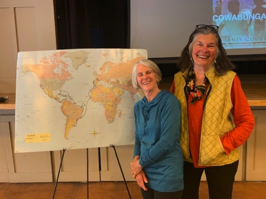 April's speaker was Janis Couvreux (seen here with Club President Suzi), who spent 10 years at sea while raising her family.